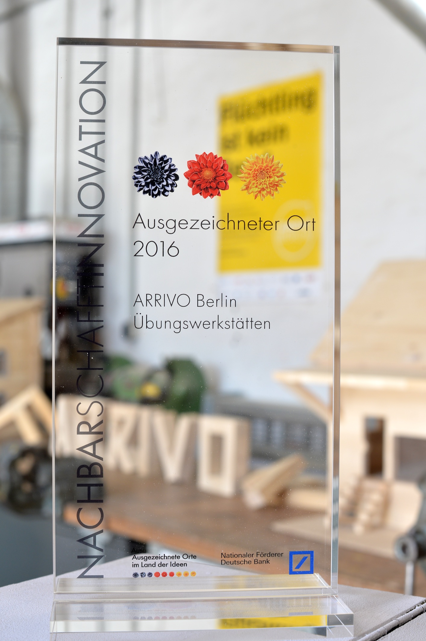 Deutschland - Land der Ideen: Am 1.8.2016 erhielt „ARRIVO Berlin“ die Auszeichnung als „Ausgezeichneter Ort“
